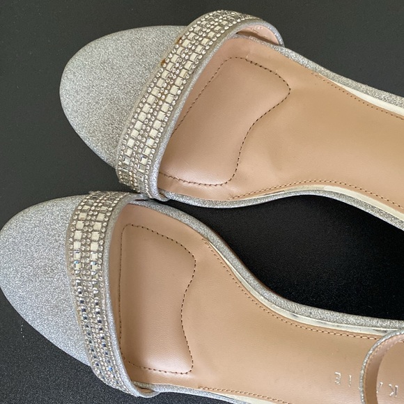 Kellie and Katie silver glittery sandals ankle strap rhinestone size 10 - Picture 5 of 8